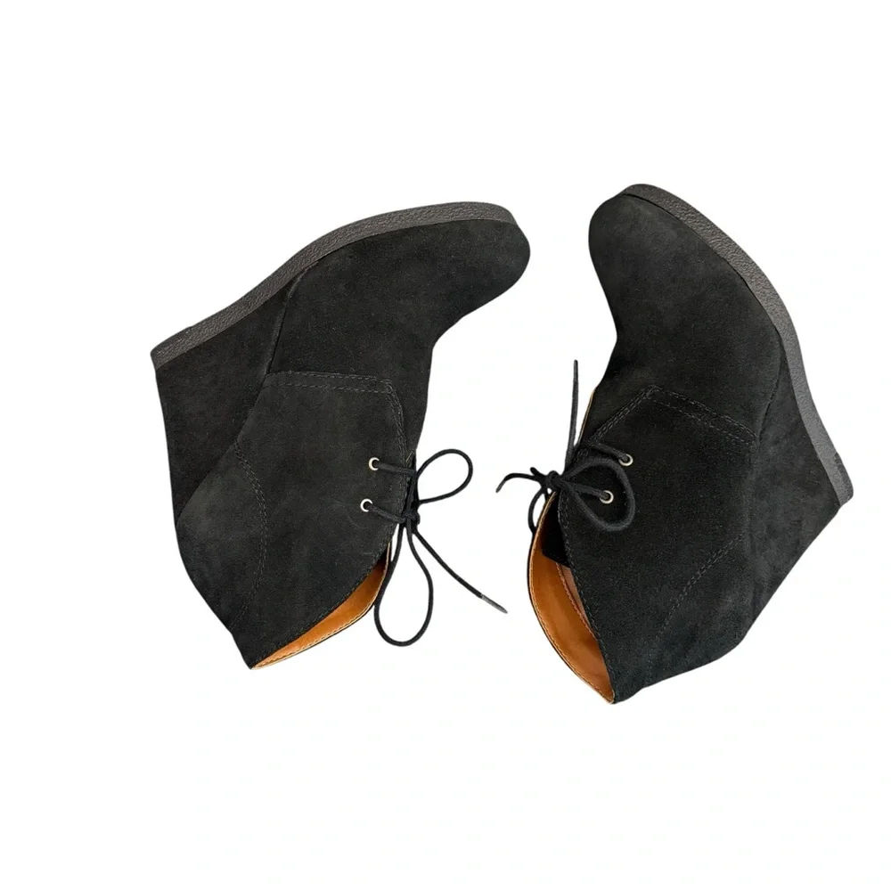 Nine West American Collection Next Win Black Suede Wedge Booties